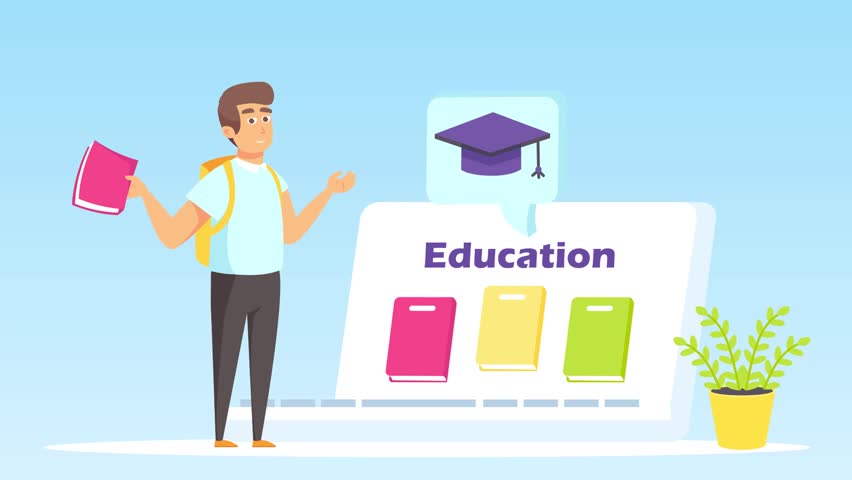 Student studing book with happiness