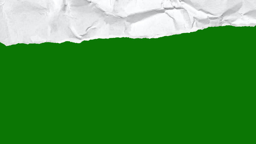 The torn paper transition animation is on a green background. Torn paper transition animation with key color. 