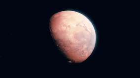 Planet Mars 10 seconds animation 4K resolution 24 frames per second