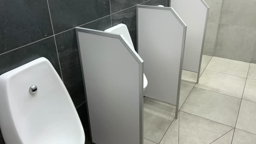 Row of urinals in a public men