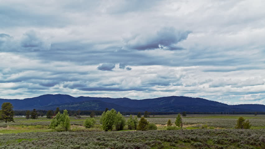 Timelapse of Clouds over Mountains In Idaho