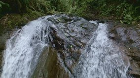 Waterfall inside the rainforest, Baru volcano national Park, Chiriqui, Panama - stock video