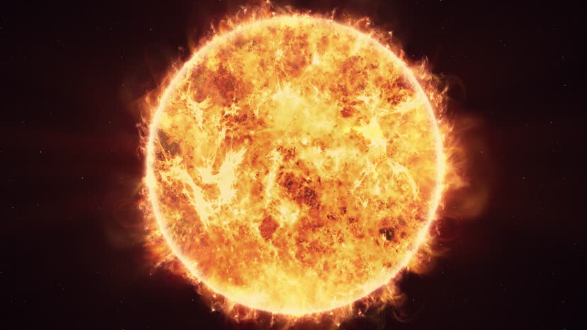 Close-Up of the Sun surface with solar flares in magnificent detail Royalty-Free Stock Footage #1107387067