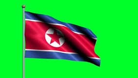 Flag of Korea North country. 3D waving animated flag.