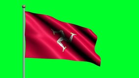Flag of Isle of Man country. 3D waving animated flag.