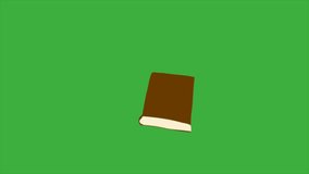 A video animation loop book on green screen background
