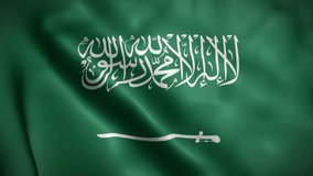 Saudi Arabia flag background realistic waving in the wind 4K, for Independence Day or Anthem (Perfect Loop)