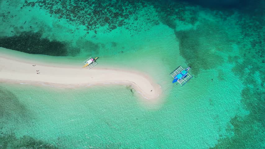 Beach sand bar in a Palawan Island in the Philippines