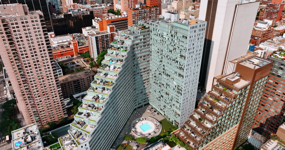 Aerial view of american skyscrapes. Cityskyline building of new york.