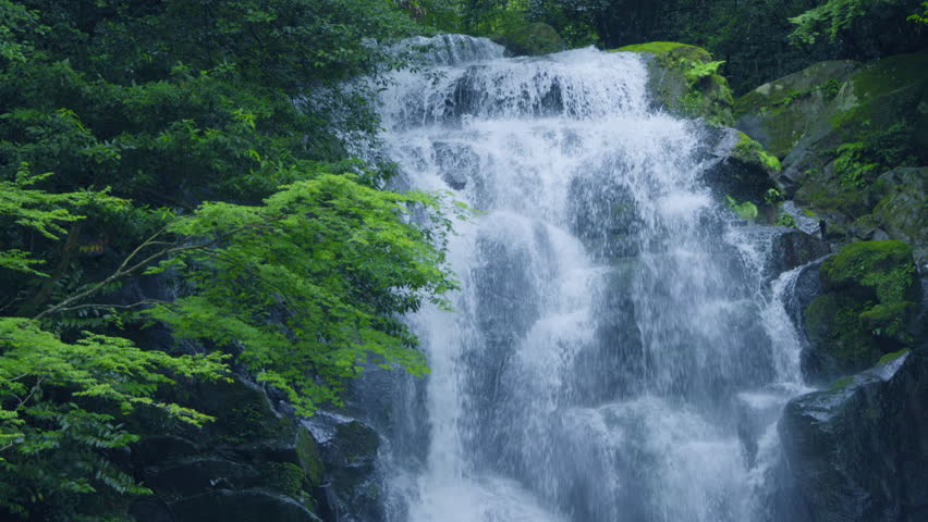 A waterfall full of negative ions in Fukuoka Prefecture (Itoshima Shiraito Falls) Royalty-Free Stock Footage #1107421089