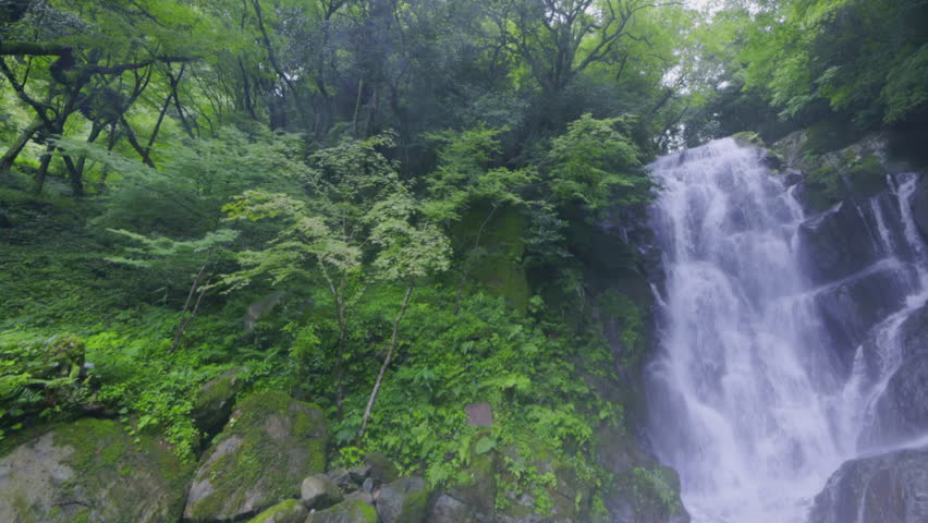 A waterfall full of negative ions in Fukuoka Prefecture (Itoshima Shiraito Falls) Royalty-Free Stock Footage #1107421103
