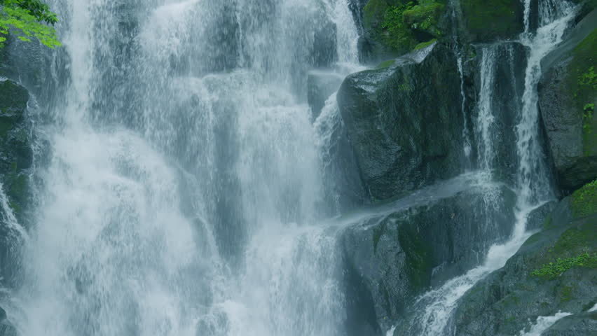 A waterfall full of negative ions in Fukuoka Prefecture (Itoshima Shiraito Falls) Royalty-Free Stock Footage #1107421107