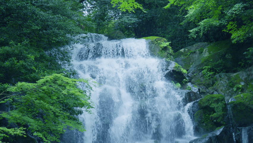 A waterfall full of negative ions in Fukuoka Prefecture (Itoshima Shiraito Falls) Royalty-Free Stock Footage #1107421109