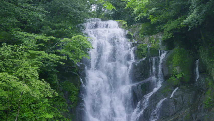 A waterfall full of negative ions in Fukuoka Prefecture (Itoshima Shiraito Falls) Royalty-Free Stock Footage #1107421115