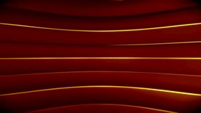 Red and golden abstract tech geometric motion background. Luxury glitter dots corporate design. Seamless looping. Video animation 