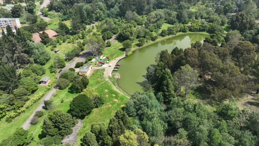 Aerial view of lake in Colombia