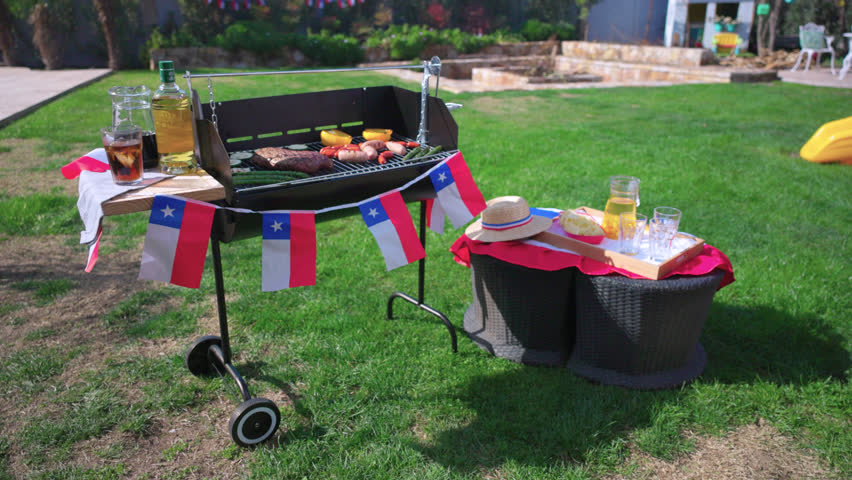 Fiestas Patrias Chile Parrilla Grill 18 de septiembre Meat and flags