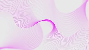 Abstract wavy lines background looped animation. bright pink on white bg gradient colors. Modern futuristic colorful live wallpaper, screensaver. glowing waves. motion graphics stock footage