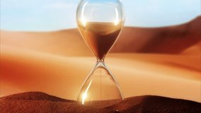 Hourglass clock on sand red desert dunes background time-lapse shot - Powered by Shutterstock - Get 15% off with code: PIKWIZARD15