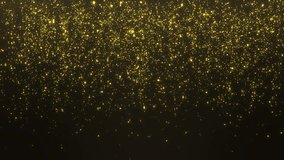 4K Background of falling golden glitter particles confetti magic light. Beautiful light. Royal Awards Graphics Background. Lights Elegant Shine Modern. Space Falling Star Particles. 3D Illustration - Powered by Shutterstock - Get 15% off with code: PIKWIZARD15