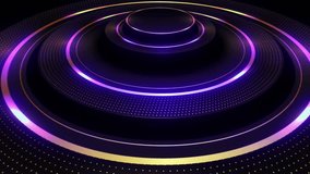 This stock motion graphic video of 4K Radial Broadcast Background with gentle overlapping curves on seamless loops.