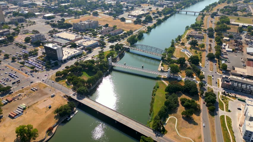 Bridges over the Brazos River Waco Texas USA