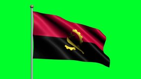 Flag of Angola country. 3D waving animated flag.