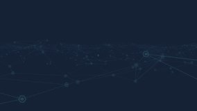 Animation of connected icons and connected dots with wave pattern over black background. Digitally generated, hologram, illustration, cloud computing, communication and technology concept. - Powered by Shutterstock - Get 15% off with code: PIKWIZARD15