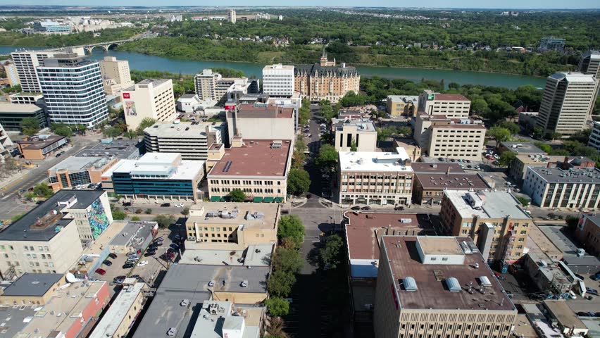 Aerial video of Saskatoon