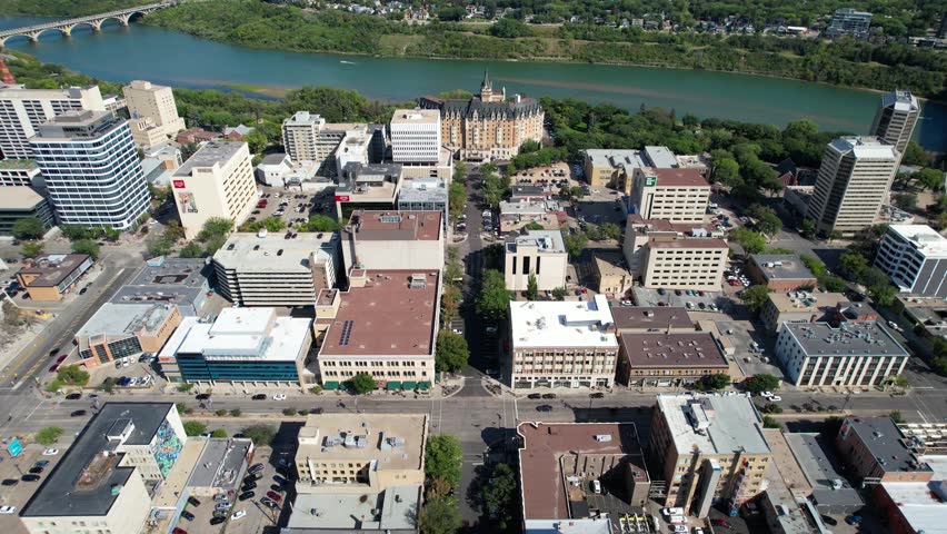 Aerial video of Saskatoon
