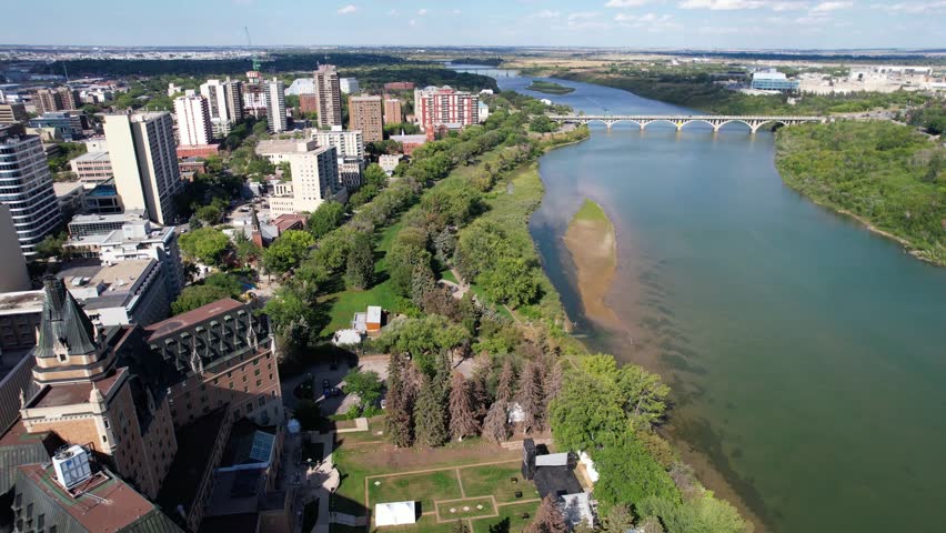Aerial video of Saskatoon
