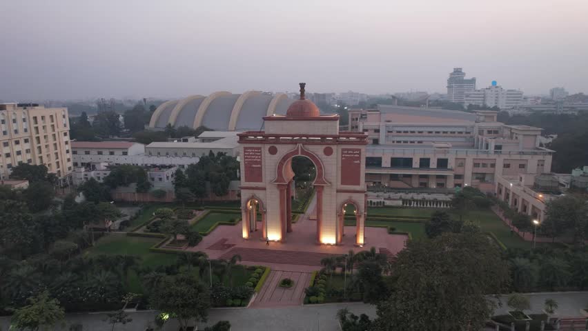 Aerial view of Sabhyata Dwar patna Royalty-Free Stock Footage #1107500049