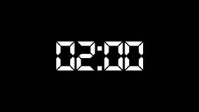2 minute Countdown concept, creative animation of a time counter counting down numbers of seconds remaining, fast count white black - Powered by Shutterstock - Get 15% off with code: PIKWIZARD15