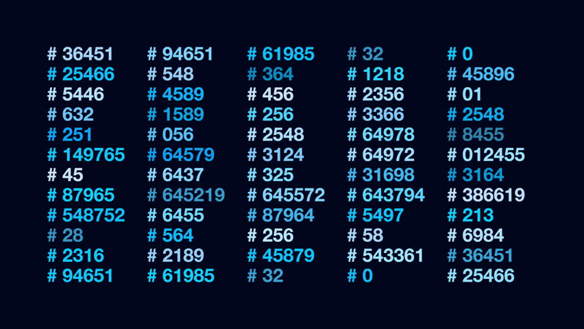 Random neon numbers pattern on black gradient, digital computer screen