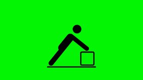 Animated Video of Exercising Pictograms With One Arm Push Up with Chair