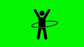 Animated Video of Exercising Pictograms With Hula Hoop Movement