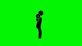Animated Video of Exercising Pictograms With Barbell Lunge Moves