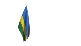 3D rendering of the flag of Rwanda waving in the wind.