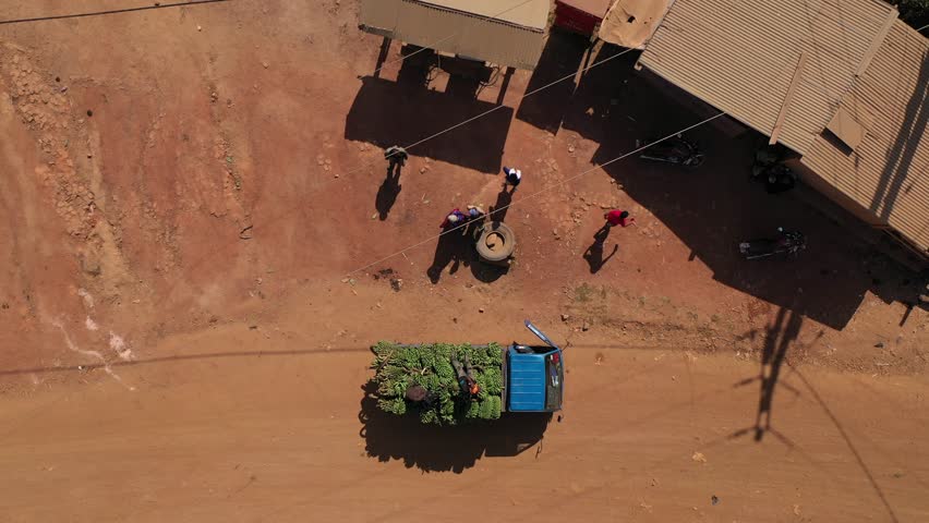 Uganda banana truck fruit farmer drone