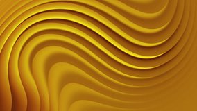 Golden curve waves abstract motion background. Seamless looping animation