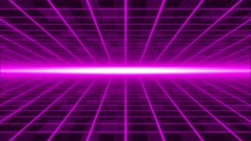 Animated Moving Abstract sci-fi grid with flickering optical flare on the background Bright glowing neon lights	
