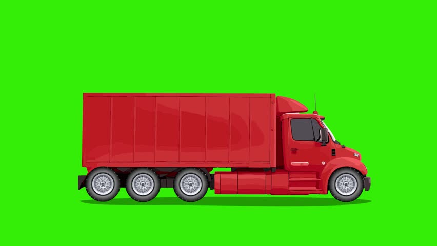 Cargo Truck video animation. Green Screen background. Motion Car footage Royalty-Free Stock Footage #1107538863
