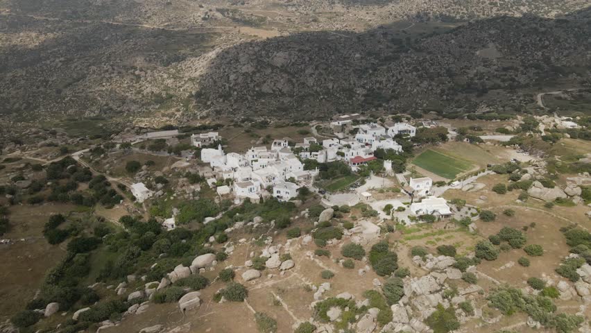 Small tradtional historic Greek village Volox on Tinos island