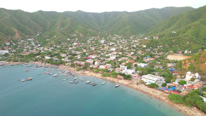 The Caribbean coast of Taganga, Colombia
