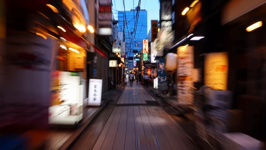 Time lapse of entertainment night life district in Shinjuku Tokyo. Japan