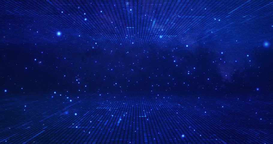 4K Digital cyberspace with particles and Digital data network connections. Abstract technology data flow, blue digital glowing grid, connection concept, big data, futuristic background,  seamless loop Royalty-Free Stock Footage #1107565245