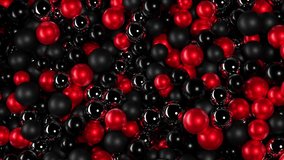 2024 video greeting card, red text that appears under red and black spheres - 3D rendering 4K