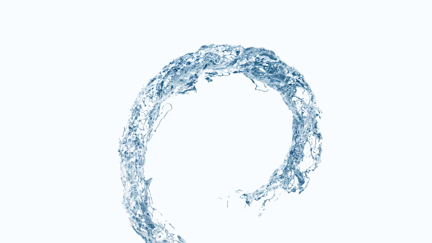 Water Swirl Curve with Alpha Channel. 3D rendering. Water swirl on alpha channel and on white background.