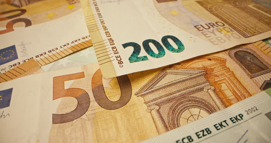 Euro Currency Banknotes: Close-Up, Money Exchange, and International Transfers. High quality 4k footage | Shutterstock HD Video #1107568411