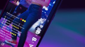 Close Up on Smartphone Screen: Likes Button and Counter for Female And Male Dancers Streaming a Choreography Online on Social Media Mobile App. Internet Users Cheering for the Live Performance - Powered by Shutterstock - Get 15% off with code: PIKWIZARD15